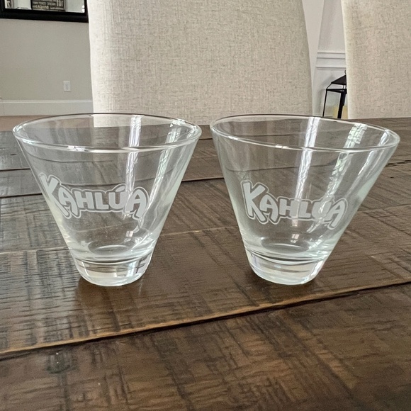 2 Kahlua Coffee Liqueur 8 oz Glasses Etched Logo - Picture 1 of 6